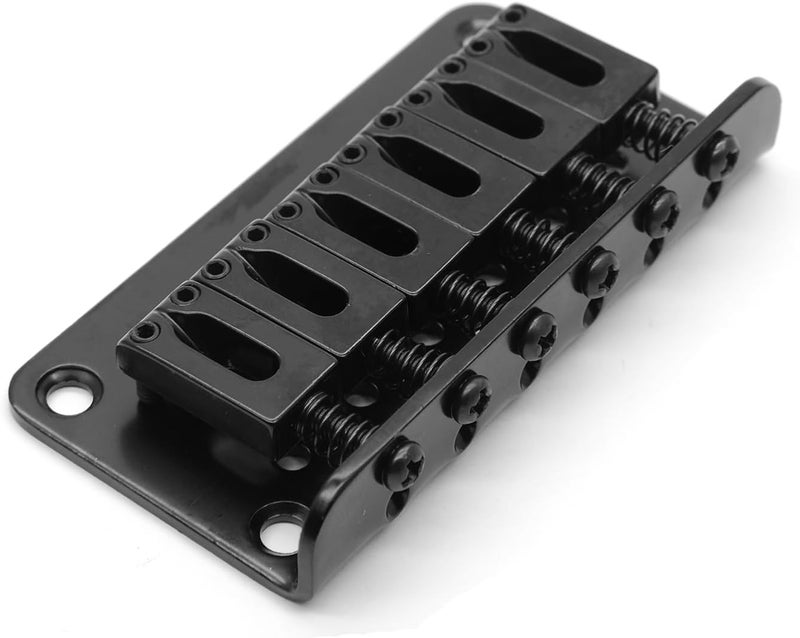 harpfeas 78mm Fixed Hardtail Bridge for 6 String Fender Strat Tele Electric Guitar (Black) - Image 3